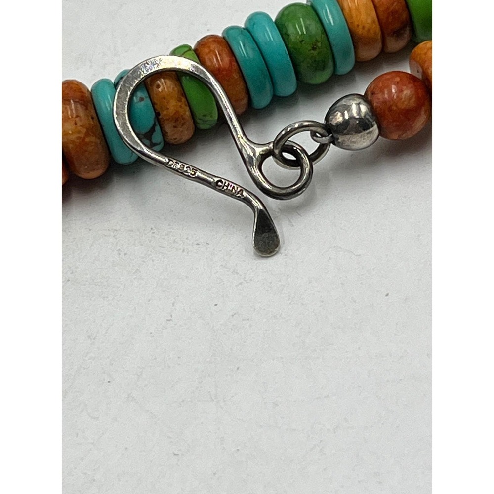 JAY KING DTR Vintage Sterling Silver Colorful Royston Turquoise Heishi Necklace - Picture 14 of 14